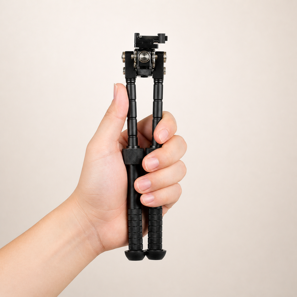 RETACKIT Adjustable Picatinny / Weaver Tactical Bipod — adjustable bipod in hand
