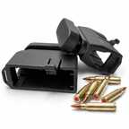 Detailed view of RETACKIT AR15/M4 magazine loader and unloader showing ergonomic press handle and textured black polymer finish