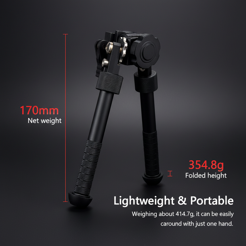 Black Tactical Bipod Dimensions