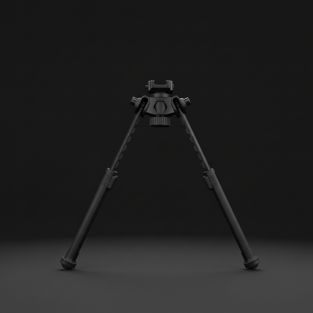 RETACKIT Tactical Bipod Picatinny 20mm Rail Black - Front Profile View