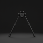 RETACKIT Tactical Bipod Picatinny 20mm Rail Black - Front Profile View