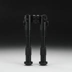 RETACKIT 3 Inch Compact Tactical Rifle Bipod Front View - Folded Position - Black Anodized Aluminum - Picatinny Mount