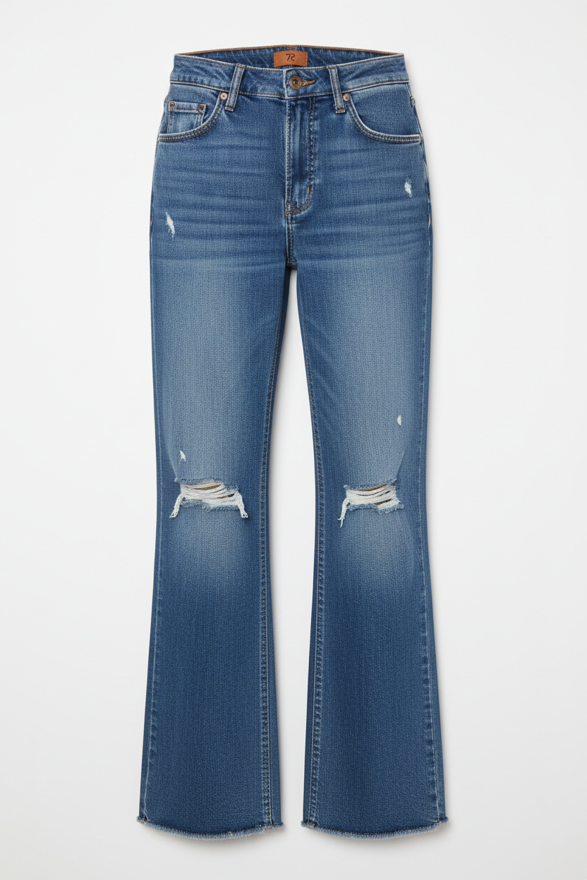 Trendy High-Waisted Denim Jeans