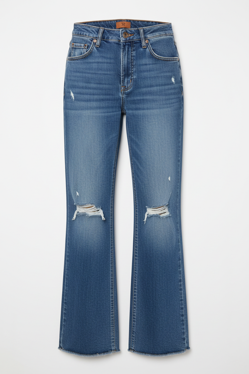 Trendy High-Waisted Denim Jeans