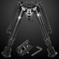 RETACKIT 6-9 Inch Tactical Rifle Bipod Complete Kit with Picatinny Rail Adapter and Hex Key - Black Anodized Aluminum - Professional Studio Photography