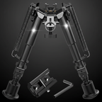 RETACKIT 6-9 Inch Tactical Rifle Bipod Complete Kit with Picatinny Rail Adapter and Hex Key - Black Anodized Aluminum - Professional Studio Photography