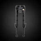 RETACKIT Tactical Bipod Black Front View - Folded Position - Quick Detach Picatinny Rail Mount - Aluminum Construction