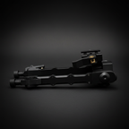 RETACKIT Bipod Black Folded Side View - Quick Detach Mechanism - Ratcheted Leg Extension - Wide Stance Design