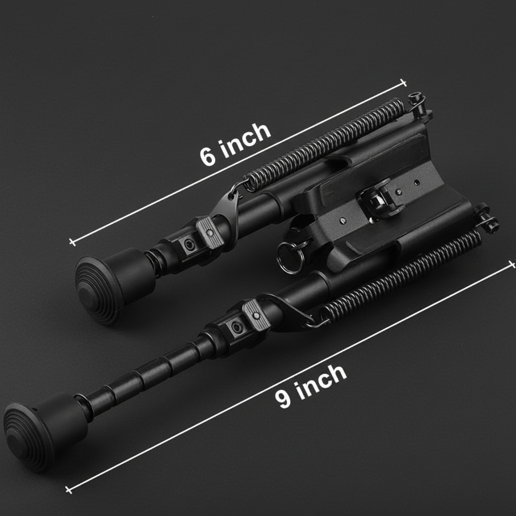 RETACKIT Bipod Height Adjustment Comparison 6 to 9 Inches - 152mm to 225mm Extended Range - Tactical Rifle Stabilization System