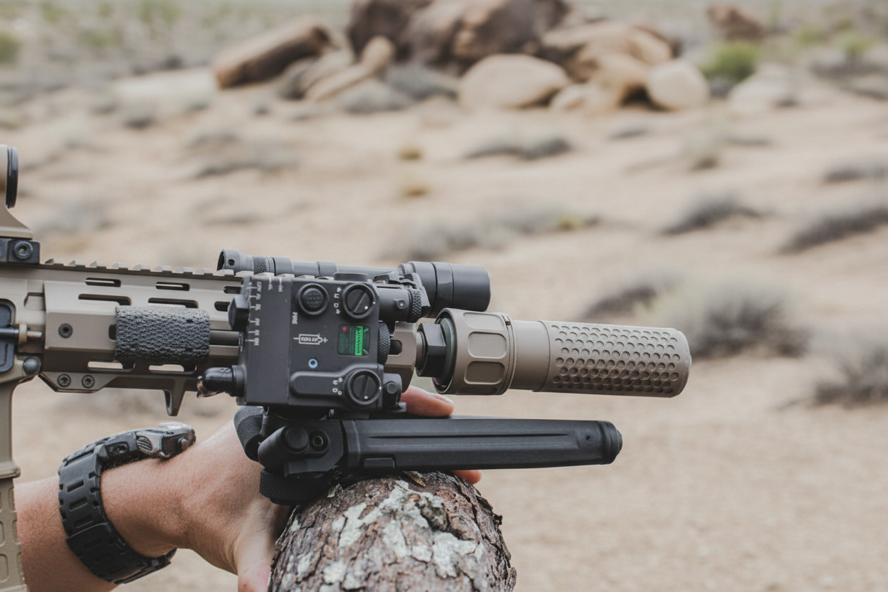 RETACKIT M-LOK Bipod Close-Up - Tactical Rifle Forend Mounted Stabilization System